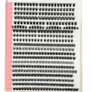 Hot Bán Precut DIY Cụm Lông Mi 12Mm 14Mm Tàn Ác Miễn Phí Mỏng Hơn Ban Nhạc OEM ODM 3D Cụm Lông Mi - Product Image 1