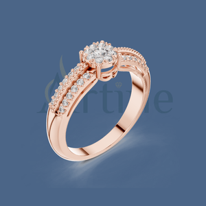 jewels 18k Luxury Gold Plated Flower Cluster <b>CZ</b> Diamond Engagement <b>Ring</b> for Women - Product Image 1