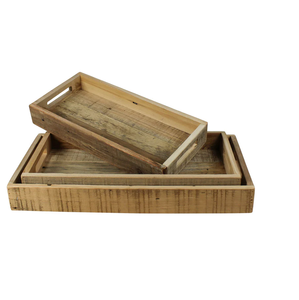 Plateau de service en bois rustique plateau à thé en bois pour hôtel Snack plateau de service article décoratif vente chaude - Product Image 6
