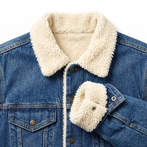 <b>Men's</b> Winter Solid Eco-Friendly Sherpa Lined Zippered Denim <b>Jacket</b> <b>Warm</b> Casual OEM ODM Wholesale Factory Custom Wash Low MOQ - Product Image 5
