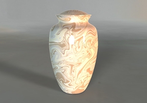 Urnes funéraires pour adultes en aluminium à texture de marbre rouge et bleu avec sac en velours gratuit - Product Image 4