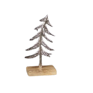 Exhibición de árbol de Navidad de Metal de llegada superior en Base de madera, diseño de arte para el hogar, escultura de escritorio de oficina para sala de estar al precio más bajo - Product Image 3