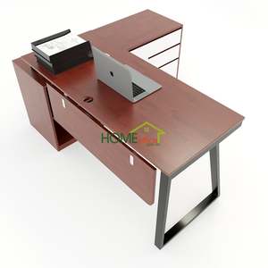 Table d'ordinateur de bureau contemporaine avec option assis-debout, concept Trapeze II, pieds à assembler (HBTH022) - Product Image 2