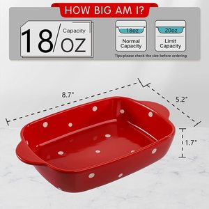 Casseroles en céramique, poêle à lasagne en porcelaine de 7 "x 5", ustensiles de cuisson individuels avec poignée - Product Image 5