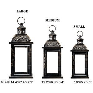 Handmade Set of 3 Elegant Rust-Free Iron <b>Lanterns</b> Customized Print Wedding Home Decor Metal <b>Candle</b> Holders <b>Lanterns</b> <b>Candle</b> Jars - Product Image 1