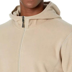 Sudadera con capucha y cremallera para hombre, de corte regular, con forro polar y diseño personalizado bordado, para invierno, 100% algodón orgánico. - Product Image 3