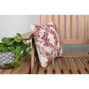 หมอนขนสัตว์ลายวินเทจสีเบจ Ikat โมเสก Paisley paneled grape 12X12นิ้วทอเทคนิคสไตล์ย้อนยุค - Product Image 2