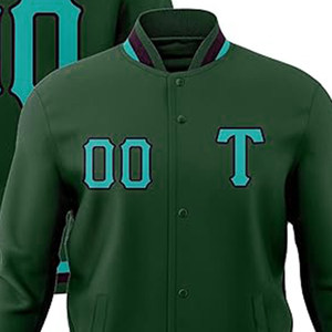 Chaquetas universitarias de último diseño para hombre, chaqueta transpirable con botones de retazos, chaquetas de béisbol con logotipo personalizado Letterman - Product Image 2