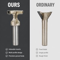 Fraise à défoncer ODM/OEM à bon prix, 2 dents, 25° de hélice, HRC55, en carbure non revêtu, 20 mm, pour le travail du bois, le panneau aggloméré et le bois massif