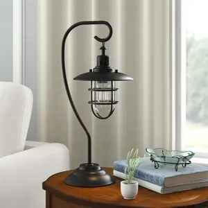 Meilleure vente, fourniture indienne de designers industriels métal noir 22 "lampe de Table arquée pour hôtel bar maison chambre bureau décor
