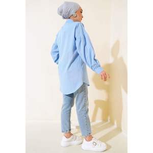 เสื้อลูกปัดสีฟ้าน้ำแข็งสำหรับผู้หญิงเสื้อเชิ้ตลูกปัดหรูหรา - Product Image 1