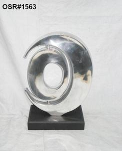 Ensemble de 2 dessus de table en aluminium fini or antique, objets décoratifs pour la maison avec base en marbre - Product Image 2