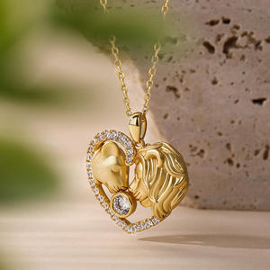Jeulia Custom Couple Necklace Lion King Queen Vintage <b>Titanium</b> <b>Chain</b> - Product Image 5