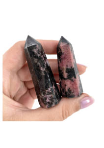 Pointe de cristal de rhodonite naturelle, obélisque de rhodonite, tour de cristal, énergie cristalline, guérison par le reiki, cadeau de cristal - Product Image 4