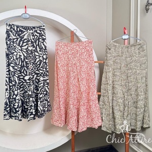 2025 venta al por mayor primavera elegante transpirable Casual Color sólido cintura alta viscosa Midi longitud faldas de las mujeres con descuento Popular - Product Image 1