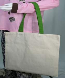 Bolsa de Mano Personalizada Ecológica de Gran Capacidad, Bolsa de Compras Reutilizable de Lona de Algodón Orgánico con Asas, Bolsa de Hombro Promocional - Product Image 5