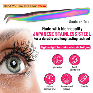<b>Top</b> Selling Diamond Grip Straight Fiber Tip Eyelash Extension Tweezer Strong Grip Eyelash Extension Tool for Salon Use - Product Image 4