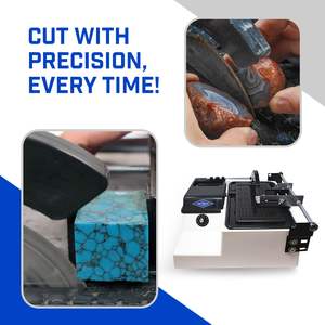 Scie lapidaire électrique de 6 pouces pour la découpe de roches, de pierres et de verre, comprend deux scies de précision de 6 pouces, équipement lapidaire - Product Image 1