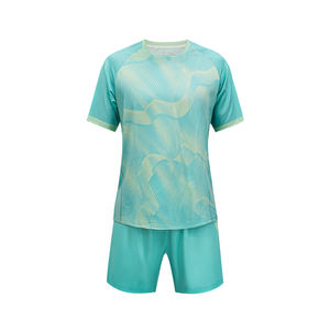 Uniforme de fútbol de secado rápido personalizado para hombre, camiseta de fútbol de manga corta de poliéster transpirable, estilo de conjunto para adultos - Product Image 1