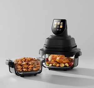 Mini Friggitrice ad Aria Digitale Smart Senza Olio con Doppio Cestello - Product Image 1