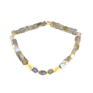 Pulsera de Cuentas de Labradorita Chapada en Oro para el Año Nuevo, Unisex, para Bodas y Fiestas, Excelente Regalo para Mujeres - Product Image 1