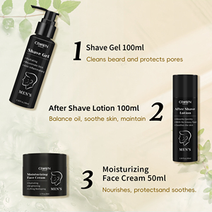 Kit de 3 uds de ácido hialurónico orgánico Natural de etiqueta privada después del afeitado Gel loción reparación hidratante conjunto de cuidado de <span class=keywords><strong>barba</strong></span> <span class=keywords><strong>para</strong></span> hombres - Product Image 5