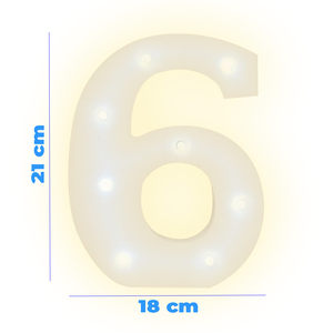 Luce LED 3D Numero 6 Illuminazione Decorativa con Tonalità Calda - Product Image 3