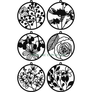 Venta superior Juego redondo con recubrimiento de polvo negro de 6 flores llamativas de mano Hojas Diseñador Diario Nota Libro Marca Suministros de oficina - Product Image 1