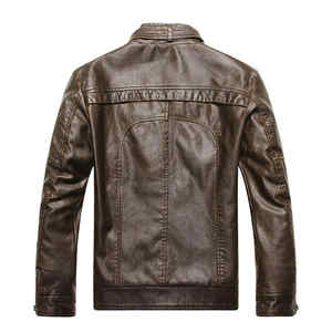 2024/25 utilitaire d'hiver personnalisé PU coupe-vent manteau vêtements moto polaire veste en cuir synthétique pour hommes - Product Image 2