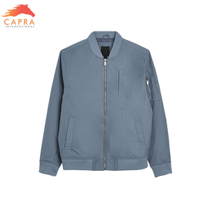 Wholesale Men's Low-<b>Weight</b> Nylon Bomber Jacket with Custom Logo Waterproof and Trending Long Coat <b>Stand</b> Collar Thin Thickness - Product Image 6