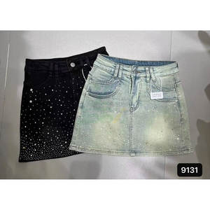 Women's Vintage Breathable Slimming Straight Midi Denim <b>Skirt</b> Rhinestones Button Natural Waist Quick Dry <b>Summer</b> Casual Special - Product Image 3