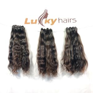 Bundles bruts indiens ondulés non traités 100% couleur naturelle noir Machine Double trame lâche vague profonde tissage Extensions de cheveux humains - Product Image 4