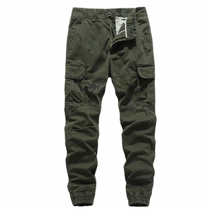 Pantalon cargo en toile décontracté pour homme, coupe droite, léger, de qualité supérieure, couleur foncée, écologique, respirant, finition effet vieilli, idéal pour l'atelier - Product Image 3
