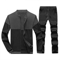 Conjunto Deportivo de Invierno para Hombre, Chándal Informal de Cremallera Completa, para Correr, Trotar, Atlético, Color Sólido, 100% Algodón