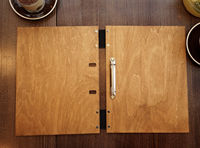 Penutup Menu kayu A4 awet dengan buku Folder Menu kualitas kulit berkualitas untuk kafe restoran Bar Hotel-perlengkapan Restoran