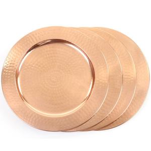 Assiettes de service en cuivre, finition antique, texture martelée, meilleure qualité, couleur personnalisée, design durable, vaisselle pour servir les aliments - Product Image 3