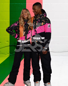 Mono de esquí y snowboard unisex de talla grande, ropa de abrigo impermeable y a prueba de viento con conjunto de pantalones con capas térmicas - Product Image 1