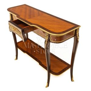 Table console classique de luxe en bois avec des détails en laiton orné - Product Image 4