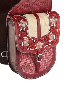 Sacs de selle de saut équestre en cuir véritable de haute qualité usinés à la main vêtements d'équitation occidentale pour chevaux - Product Image 3