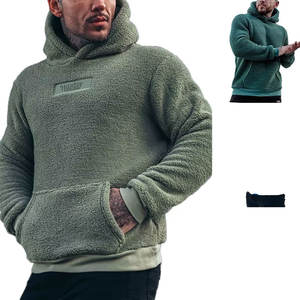 OEM High Quality Custom Embroidery Logo Winter Men's <b>Sherpa</b> Fleece <b>Hoodie</b> Oversized Blank <b>Sherpa</b> Pullover <b>Hoodie</b> Unisex - Product Image 5