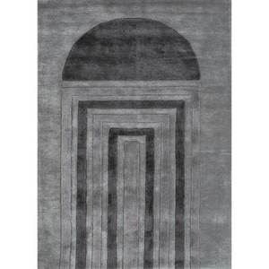 Alfombra Grande de Lana y Viscosa Tejida a Mano Caliedo TNQ-1507, Diseño Abstracto Gris y Negro para Adolescentes, 10 mm de Grosor, para Dormitorio o Pasillo - Product Image 1