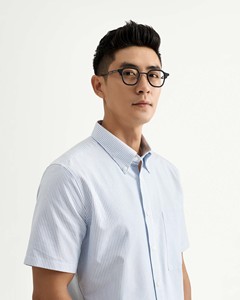 Camisa de Otoño de estilo clásico ajustada transpirable sólida de manga corta para hombre de Routine Vietnam - Product Image 3
