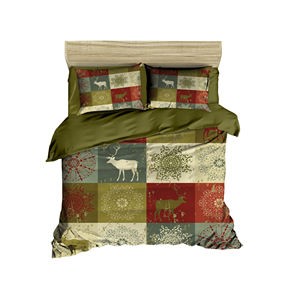 Juego de Funda Nórdica Navideña Clásica y Festiva, Ropa de Cama de Algodón Ranforce para el Hogar, Impresión Digital Doble, Elegante Ropa de Cama Navideña - Product Image 2