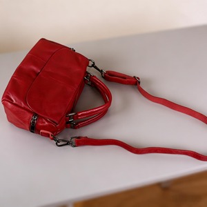 Customized High Quality Genuine Leather Brown 2-Way Crossbody Handbag Zipper <b>Vintage</b> Style Women's Professional Office <b>Purse</b> - Product Image 6