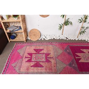 3.37x11 ft <b>Rug</b>, <b>Runner</b> Vintage <b>Rug</b>, Pink Herki Ikat <b>Rug</b> - Product Image 5