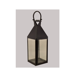 Linterna de vela de pared de cristal con forma cuadrada de Metal de alta calidad con mango colgante para uso doméstico al aire libre - Product Image 1