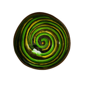 Cuencos de cáscara de coco de laca colorida hechos a mano de alta calidad, juego de vajilla sostenible respetuoso con el medio ambiente con cuchara con patrón de Vietnam - Product Image 1