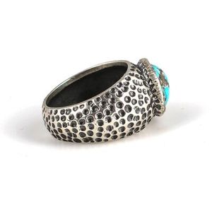925 Ayar Gm Handmade Statement <b>Ring</b> for Men Oval <b>Turquoise</b> Stone Dvmeli Everyday Wear Men's Certified GRS Certified Turkey - Product Image 4