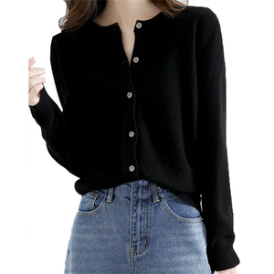 Servicio OEM, Cárdigan de Punto para Mujer, Cuello en V, Manga Larga, Suéter con Botones, Ropa Casual de Invierno, Decoraciones Bordadas - Product Image 2