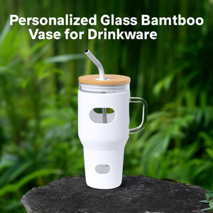 Vaso in Vetro e Bambù Personalizzato per Bevande - Product Image 3